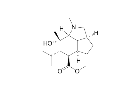 1H-Cyclopent[cd]indole-5-carboxylic acid, decahydro-7-hydroxy-1,7b-dimethyl-6-(1-methylethyl)-, methyl ester, (2a.alpha.,4a.alpha.,5.beta.,6.alpha.,7.alpha.,7a.alpha.,7b.alpha.)-(.+-.)-