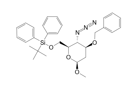 METHYL-4-AZIDO-3-O-BENZYL-6-O-TERT.-BUTYLDIPHENYLSILYL-2,4-DIDEOXY-BETA-D-ARABINO-HEXOSIDE