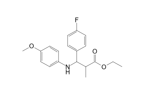 Ethyl 3-(p-fluorophenyl)-3-(4'-methoxyanilino)-2-methylpropanoate