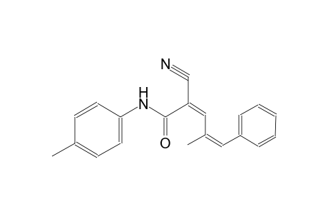 (2Z,4Z)-2-cyano-4-methyl-N-(4-methylphenyl)-5-phenyl-2,4-pentadienamide