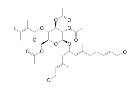 1,5,12-TRIHYDROXY-5-O-(2',3',6'-O-TRIACETYL-4'-O-ANGELOYL-BETA-D-GLUCOPYRANOSYL)-FARNESOL