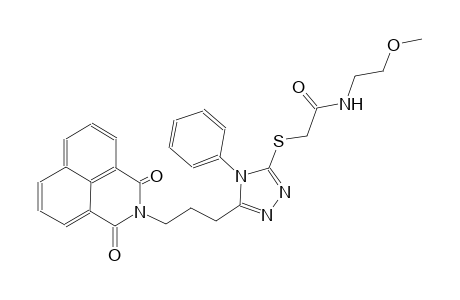 2-({5-[3-(1,3-dioxo-1H-benzo[de]isoquinolin-2(3H)-yl)propyl]-4-phenyl-4H-1,2,4-triazol-3-yl}sulfanyl)-N-(2-methoxyethyl)acetamide