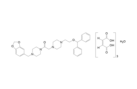 1-{{4-[2-(diphenylmethoxy)ethyl]-1-piperazinyl}acetyl}-4-piperonylpiperazine, maleate, hydrate(1:3:1)