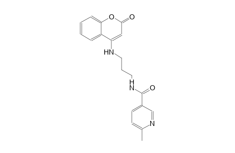 3-pyridinecarboxamide, 6-methyl-N-[3-[(2-oxo-2H-1-benzopyran-4-yl)amino]propyl]-
