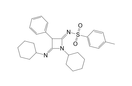 (Z)-N-((E)-1-cyclohexyl-4-(cyclohexylimino)-3-phenylazetidin-2-ylidene)-4-methylbenzenesulfonamide