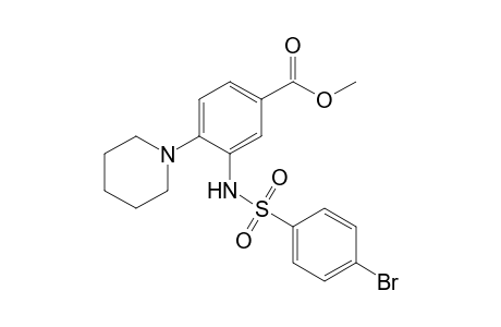 Benzoic acid, 3-[[(4-bromophenyl)sulfonyl]amino]-4-(1-piperidinyl)-, methyl ester