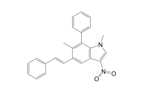 (E)-1,6-Dimethyl-3-nitro-7-phenyl-5-(2-phenylethenyl)indole