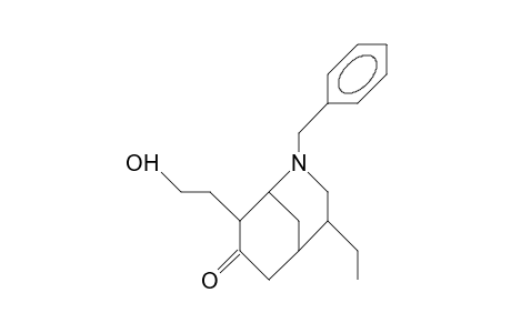 2-Benzyl-4.beta.-ethyl-8.alpha.-(2-hydroxy-ethyl)-2-aza-bicyclo(3.3.1)nonan-7-one