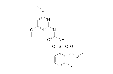 Benzoic acid, 2-[[[[(4,6-dimethoxy-2-pyrimidinyl)amino]carbonyl]amino]sulfonyl]-6-fluoro-, methyl ester