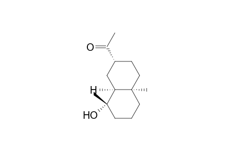 (2.alpha.,4a.alpha.,8.beta.,8a.alpha.)-(+-)-1-(Decahydro-8-hydroxy-4a,8-dimethyl-2-naphthalenyl)ethanone