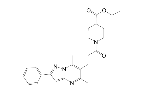 4-piperidinecarboxylic acid, 1-[3-(5,7-dimethyl-2-phenylpyrazolo[1,5-a]pyrimidin-6-yl)-1-oxopropyl]-, ethyl ester