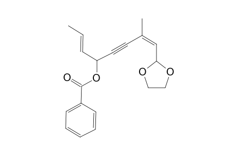 (4Z)-5-{[1,3]-Dioxolan-2-yl}-4-methyl-1-[(1E)-1-prop-1-en-1-yl]pent-4-en-2-ynyl benzoate