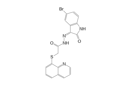 N'-[(3Z)-5-bromo-2-oxo-1,2-dihydro-3H-indol-3-ylidene]-2-(8-quinolinylsulfanyl)acetohydrazide