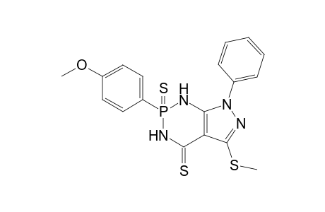 5-Methylthia-7-phenyl-2-(p-methoxyphenyl)-2,3-dihydropyrazolo[4',5'-e]-1,3,2-diazaphosphorine-4(1H)-thione 2-sulfide