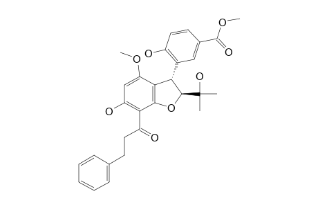 PIPERADUNCIN-B;METHYL-4-HYDROXY-3-[2,3-DIHYDRO-2-(1-HYDROXY-1-METHYLETHYL)-6-HYDROXY-4-METHOXY-7-(3-PHENYLPROPANOYL)-BENZO-[B]-FURAN-3-YL)-BENZOATE