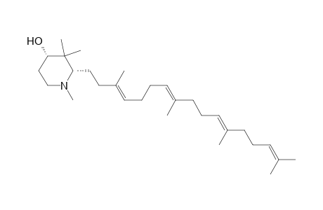 2-[3,8,12,16-tetramethyl-3(E),7(E),11(E),15-heptadecatetraenyl]-1,3,3-trimethyl-4-piperidinol