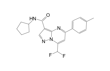 N-cyclopentyl-7-(difluoromethyl)-5-(4-methylphenyl)pyrazolo[1,5-a]pyrimidine-3-carboxamide