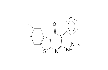 2-hydrazino-3-phenyl-6,6-dimethyl-3,4,5,6-tetrahydro-8H-pyrano[4',3':4,5]thieno[2,3-d]pyrimidin-4-one