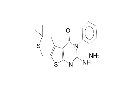 2-hydrazino-3-phenyl-6,6-dimethyl-3,4,5,6-tetrahydro-8H-pyrano[4',3':4,5]thieno[2,3-d]pyrimidin-4-one