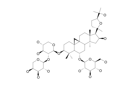 TROJANOSIDE-H;3-O-BETA-[ALPHA-L-ARABINOPYRANOSYL-(1->2)-BETA-D-XYLOPYRANOSYL]-6-O-BETA-D-GLUCOPYRANOSYL-20(R),24(S)-EPOXY-3-BETA,6-ALPHA,16-BETA,25