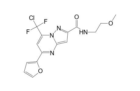 7-[chloranyl-bis(fluoranyl)methyl]-5-(furan-2-yl)-N-(2-methoxyethyl)pyrazolo[1,5-a]pyrimidine-2-carboxamide