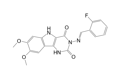 3-{[(E)-(2-fluorophenyl)methylidene]amino}-7,8-dimethoxy-1H-pyrimido[5,4-b]indole-2,4(3H,5H)-dione