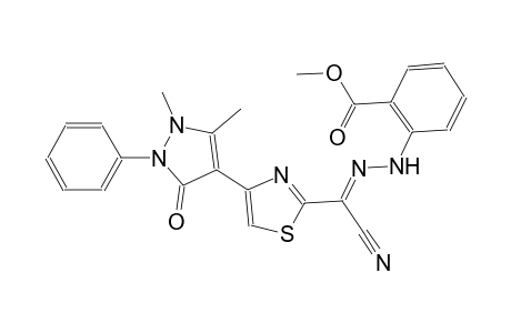 benzoic acid, 2-[(2E)-2-[cyano[4-(2,3-dihydro-1,5-dimethyl-3-oxo-2-phenyl-1H-pyrazol-4-yl)-2-thiazolyl]methylene]hydrazino]-, methyl ester