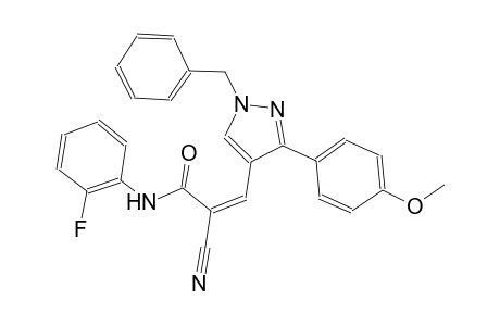 (2Z)-3-[1-benzyl-3-(4-methoxyphenyl)-1H-pyrazol-4-yl]-2-cyano-N-(2-fluorophenyl)-2-propenamide