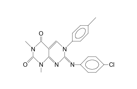7-(4-Chloro-phenyl)imino-1,3-dimethyl-6-(4-tolyl)-2,4-dioxo-1,2,3,4,6,7-hexahydro-pyrimido(4,5-D)pyrimidine