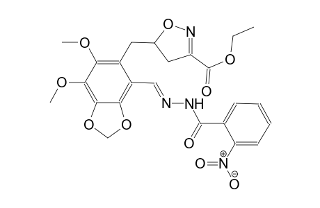 3-isoxazolecarboxylic acid, 5-[[6,7-dimethoxy-4-[(E)-[(2-nitrobenzoyl)hydrazono]methyl]-1,3-benzodioxol-5-yl]methyl]-4,5-dihydro-, ethyl ester