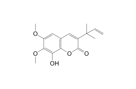 8-Hydroxy-6,7-dimethoxy-3-(2-methylbut-3-en-2-yl)-2H-chromen-2-one