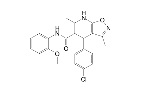 4-(4-Chlorophenyl)-N-(2-methoxyphenyl)-3,6-dimethyl-4,7-dihydroisoxazolo[5,4-b]pyridine-5-carb-oxamide