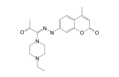 7-[2-[1-(4-ETHYLPIPERAZIN-1-YL)-2-OXOPROPYLIDENE]-HYDRAZINYL]-4-METHYL-2H-CHROMEN-2-ONE