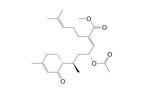 (E,4R,6R)-4-acetoxy-6-[(1R)-2-keto-4-methyl-cyclohex-3-en-1-yl]-2-(4-methylpent-3-enyl)hept-2-enoic acid methyl ester