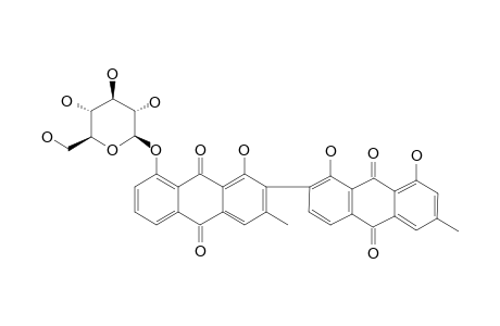 8-O-BETA-D-GLUCOPYRANOSYL-1,1',8'-TRIHYDROXY-3,3'-DIMETHYL-2,7'-BIANTHRAQUINONE
