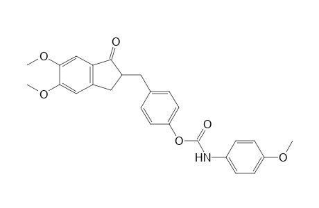 4-[(5,6-Dimethoxy-1-oxo-2,3-dihydro-1H-inden-2-yl)methyl]phenyl(4-methoxyphenyl) carbamate