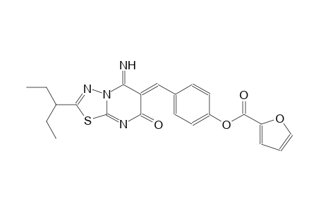 4-[(Z)-(2-(1-ethylpropyl)-5-imino-7-oxo-5H-[1,3,4]thiadiazolo[3,2-a]pyrimidin-6(7H)-ylidene)methyl]phenyl 2-furoate