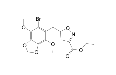 3-isoxazolecarboxylic acid, 5-[(6-bromo-4,7-dimethoxy-1,3-benzodioxol-5-yl)methyl]-4,5-dihydro-, ethyl ester