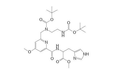 2-(N-(tert-Butoxycarbonyl)-N-{2-[(tert-butoxycarbonyl)amino]ethyl}aminomethyl)-4-methoxy-N-[2-(imidazol-4-yl)-1-(methoxycarbonyl)ethyl]pyridine-6-carboxamide