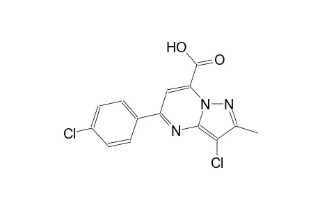pyrazolo[1,5-a]pyrimidine-7-carboxylic acid, 3-chloro-5-(4-chlorophenyl)-2-methyl-