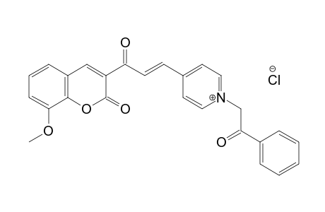 (E)-4-(3-(8-Methoxy-2-oxo-2H-chromen-3-yl)-3-oxoprop-1-enyl)-1-(2-oxo-2-phenylethyl)pyridinium chloride