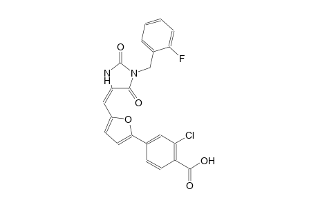 2-chloro-4-(5-{(E)-[1-(2-fluorobenzyl)-2,5-dioxo-4-imidazolidinylidene]methyl}-2-furyl)benzoic acid