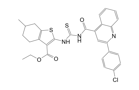 ethyl 2-{[({[2-(4-chlorophenyl)-4-quinolinyl]carbonyl}amino)carbothioyl]amino}-6-methyl-4,5,6,7-tetrahydro-1-benzothiophene-3-carboxylate