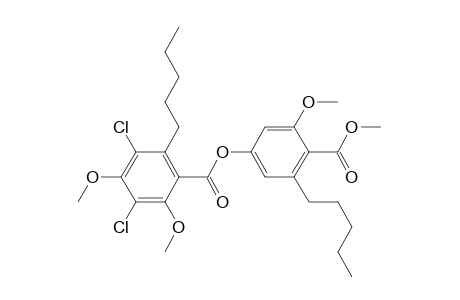 Benzoic acid, 3,5-dichloro-2,4-dimethoxy-6-pentyl-, 3-methoxy-4-(methoxycarbonyl)-5-pentylphenyl ester