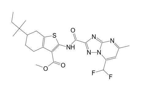 methyl 2-({[7-(difluoromethyl)-5-methyl[1,2,4]triazolo[1,5-a]pyrimidin-2-yl]carbonyl}amino)-6-tert-pentyl-4,5,6,7-tetrahydro-1-benzothiophene-3-carboxylate