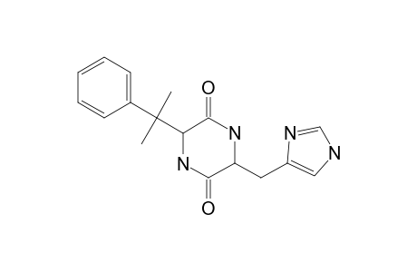 3-(3H-imidazol-4-ylmethyl)-6-(1-methyl-1-phenyl-ethyl)piperazine-2,5-quinone