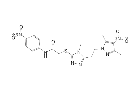 2-({5-[2-(3,5-dimethyl-4-nitro-1H-pyrazol-1-yl)ethyl]-4-methyl-4H-1,2,4-triazol-3-yl}sulfanyl)-N-(4-nitrophenyl)acetamide