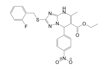ethyl 2-[(2-fluorobenzyl)sulfanyl]-5-methyl-7-(4-nitrophenyl)-4,7-dihydro[1,2,4]triazolo[1,5-a]pyrimidine-6-carboxylate