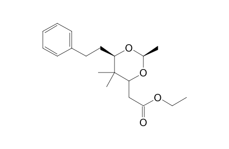 Ethyl c-6-phenethyl-r-2,5,5-trimethyl-1,3-dixona-c-4-acetate