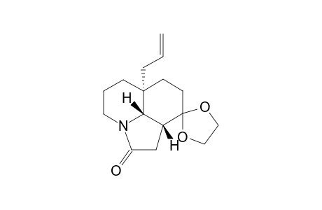 Spiro[1,3-dioxolane-2,9'-[9H]pyrrolo[3,2,1-ij]quinolin]-2'(1'H)-one, octahydro-6'a-(2-propenyl)-, (6'a.alpha.,9'a.beta.,9'b.beta.)-(.+-.)-